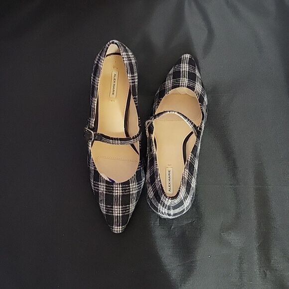 ALEX MARIE BLOCK MARIE JANE ADJUSTABLE BUCK STRAPS CLOUSURE POINTED TOE SHOES - Picture 5 of 16